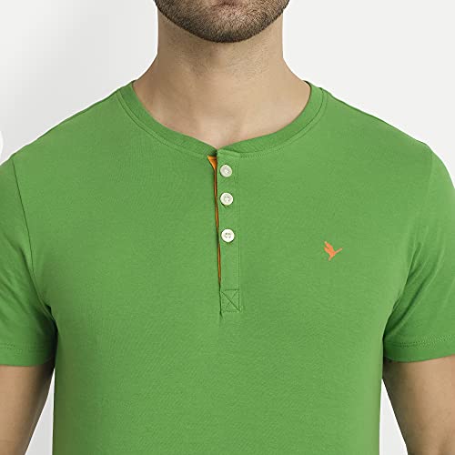 Image of AM SWAN Premium Cotton Half Sleeve Henley T-Shirts