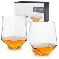 Viski Seneca Crystal Tumblers, Clear, 4343TBV, 4"