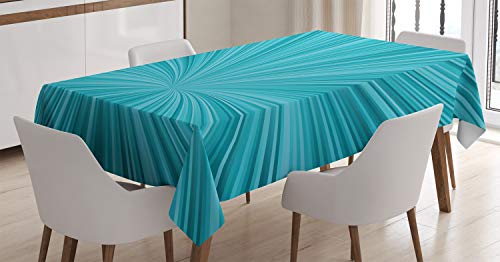 ABAKUHAUS Sarcelle Nappe, Résumé Vortex Conception, Linge de Table Rectangulaire pour Salle à Manger Décor de Cuisine, 140 cm x 170 cm, Turquoise Sarcelle