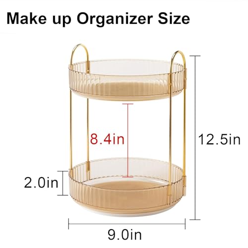 MOACC Rotating Makeup Organizer for Vanity 2 Tier - Image 2