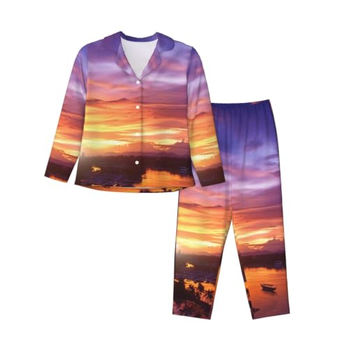 Pyjama manches longues boutonné femme noir pour vos soirées cocooning