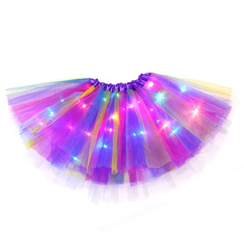 Victray Led Tulle Tutu Skirt Ballet Glitter Skirts Layered Light Up Tutu Skirt Party Festival Costume For Girls (Purple) #TOP7