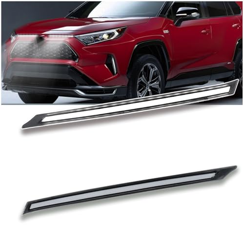ULTRALTH LED Grille Light Bar Kit for 2019-2023 Toyota RAV4 LE/XLE/Limited Switchback White DRL Fog Lamp & Dynamic Amber Sequential Turn Signal | Replacement for Front Grille Hood Gap (CLEAR LENS)