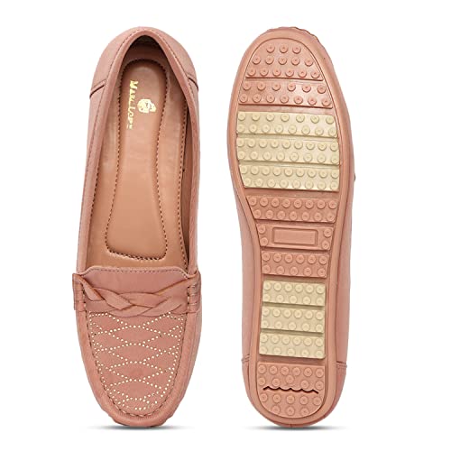 Image of Marc Loire Womens Soft Comfortable Anti Slip Flat Loafers for Casual & Office Wear