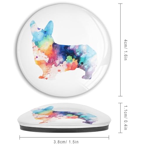 Magnets corgi mignon en verre - Cuisine, tableau blanc et casier (Lot de 4) - 3