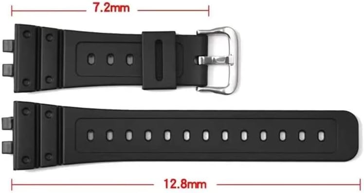 Resin Strap for GMW-B5000 with Stainless Steel Hoop Black Waterproof Rubber Replacement Bracelet