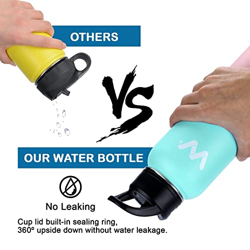 Werewolves 24 Oz Insulated Water Bottle With Paracord Handles & Strap & Straw Lid & Spout Lid,Reusable Wide Mouth Vacuum Stainless Steel Water Bottle For Adults (New-Fruit Green, 24 Oz) #TOP7