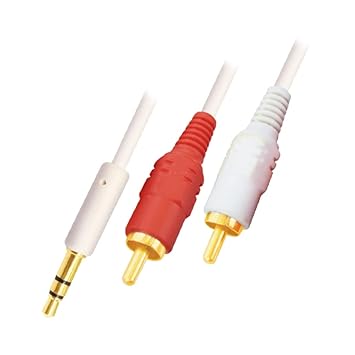 MX EP 1.5 m Stereo 3.5 mm Male to 2‑RCA Male Cable – Gold‑Plated Connectors for iPhone/iPod, Home Audio & TV