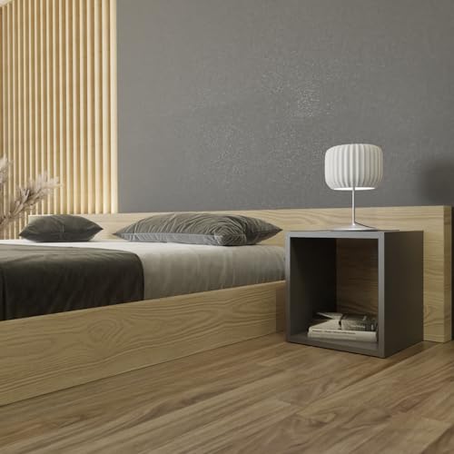 Étagère cube en bois gris pour optimiser les petits espaces