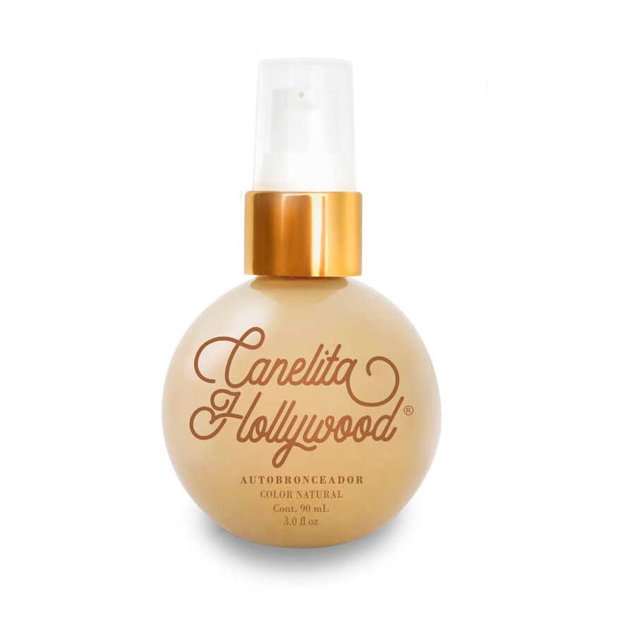 Canelita Hollywood autobronceador, Natural Glow Instant Sun Body Cream/Lotion, Sunless Body Self-Tanner, No fake tan smell, No Orange Pigment, Natural Looking, 3.0 fl oz
