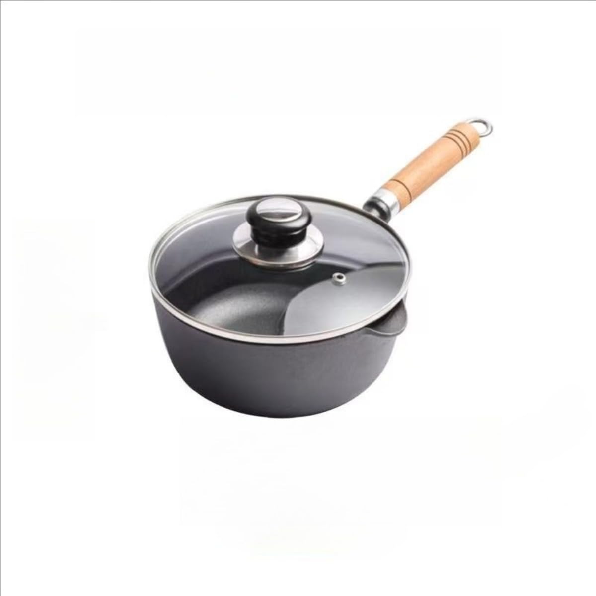 Amazon.co.jp: Qfmr 店舗用 岩鉄鉄器 鉄製片手鍋 木製ハンドル非