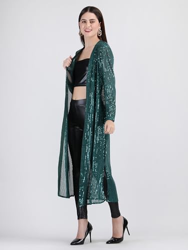 Image of Women's Long Power Net Sequinned Shrug