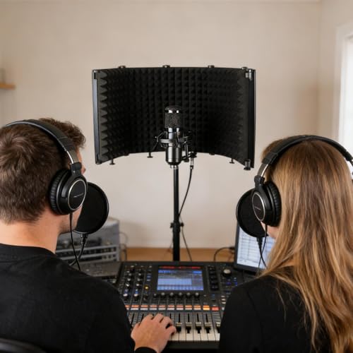 Panneau d isolation en mousse pour eliminer l echo du microphone de studio a domicile - 4