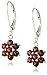 Sterling Silver Gemstone Flower Leverback Dangle Earrings