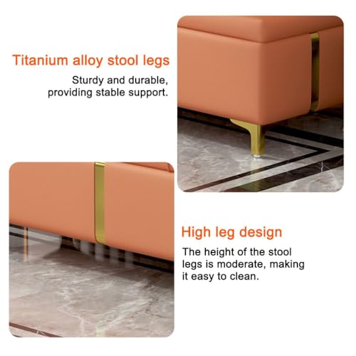 Pouf en similicuir noir avec espace de rangement intégré - 7