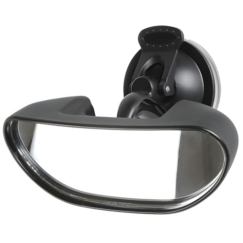 Universal Car Baby Mirror 360 Degree suction cup type Car Back Seat Baby View Mirror Adjustable Auxiliary Rear View Mirror 5.9Inch - Black