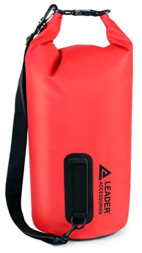 Leader Accessories New Heavy Duty Vinyl Waterproof 10L Red Dry Bag for Boating Kayaking Fishing Rafting Swimming Floating and Camping