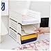 Angoily Desk File Storage Racks Plastic Office Organizer Document Holder Easy to Move Magazine Storage Rack