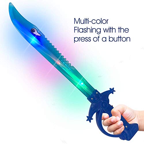 image for ArtCreativity Light Up Shark Sword for Kids (Set of 2) - 15 Inch Light