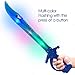 ArtCreativity Light Up Shark Sword for Kids (Set of 2) - 15 Inch Light Up Boy Toys with Flashing LED Lights, Toys for Boys 4-6 - Fun Play Swords Gifts That Elevate Your Kids Custume