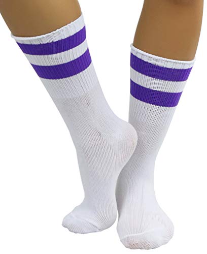 Image of ToBeInStyle Women's Acrylic Ankle Hi With Double Stripe Top Crew Fun Athletic Socks