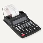 Amazon Basics Printing Calculator with 12-Digit LCD Display, Adding Machine with Tape Print Out for Business & Tax, Desktop and Palm, Black
