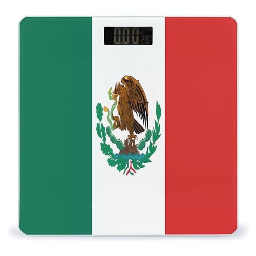 Balanza digital de baño bandera de México vidrio templado