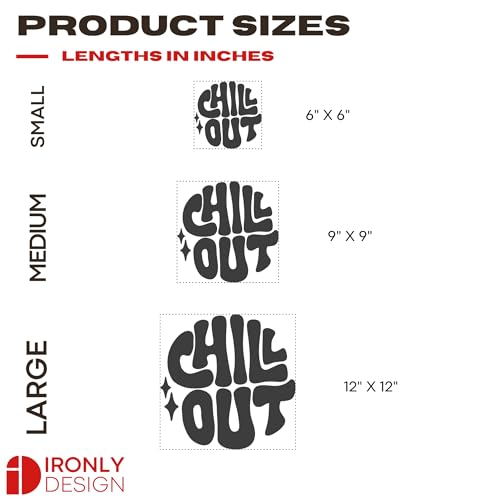 Image of Sticker for Glass & Mirrors| Minimal Vinyl Decal for Bedroom Bathroom & Cafe | Self-Adhesive Waterproof Quote Aesthetic Mirror Sticker | No Mirror Included (Chill Out, Small, Matt Black)