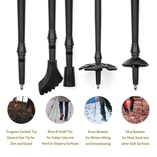 image for Cascade Mountain Tech Trekking Poles - Carbon Fiber Folding Walking St