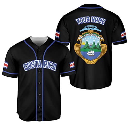 Custom Costa Rica Baseball Jersey Costa Rican Flag Jerseys for Men Costa Rica Flag Jersey Costa Rican Shirts for Men Women miniatura 1
