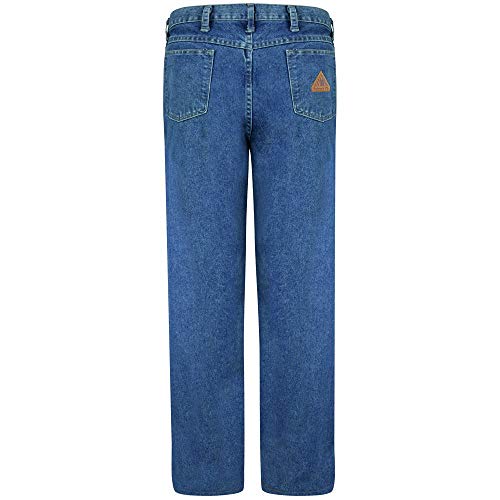 Bulwark Men's Flame-Resistant Relaxed-Fit Stone-Washed Jean, Stone-Wash, 40W X 30L #TOP2