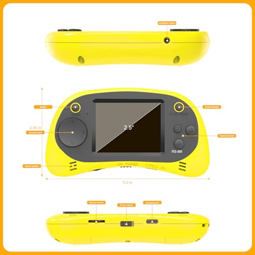Kids Handheld Games 16 Bit Retro Video Games with 220 HD Electronic Games - 2.5\'\' LCD Portable Travel Games Gifts for Boys Girls Ages 4-12