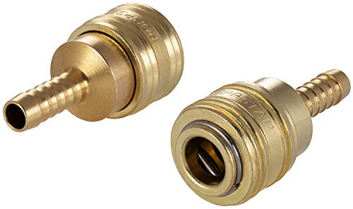 Poppstar 2x Schnellkupplung Druckluft NW 7,2 mit Schlauchtülle (für Schläuche mit LW 8mm) für Druckluft-Anschluss