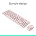 Logitech MK270 Wireless Keyboard and Mouse Combo for Windows, 2.4 GHz, 8 Multimedia Keys, PC, Laptop, Wireless Keyboard Compact Mouse Combo - Rose