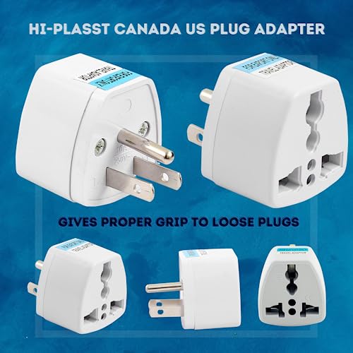 Image of Hi-Plasst India to USA Type B Plug Adapter (Pack of 3) Universal Travel Adapter for US, Canada, Mexico, Japan, Thailand | Converter for Indian Plugs for Laptop, Camera, Chargers (10A 250V)