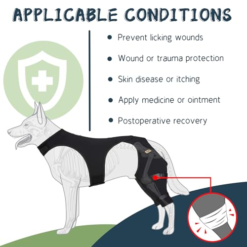 Image of Supet Dog Rear Leg Sleeve to Stop Licking,Breathable Recovery Sleeve After Surgery, Back Leg Wound Cover for Hip and Thigh, Dog Cone Alternative