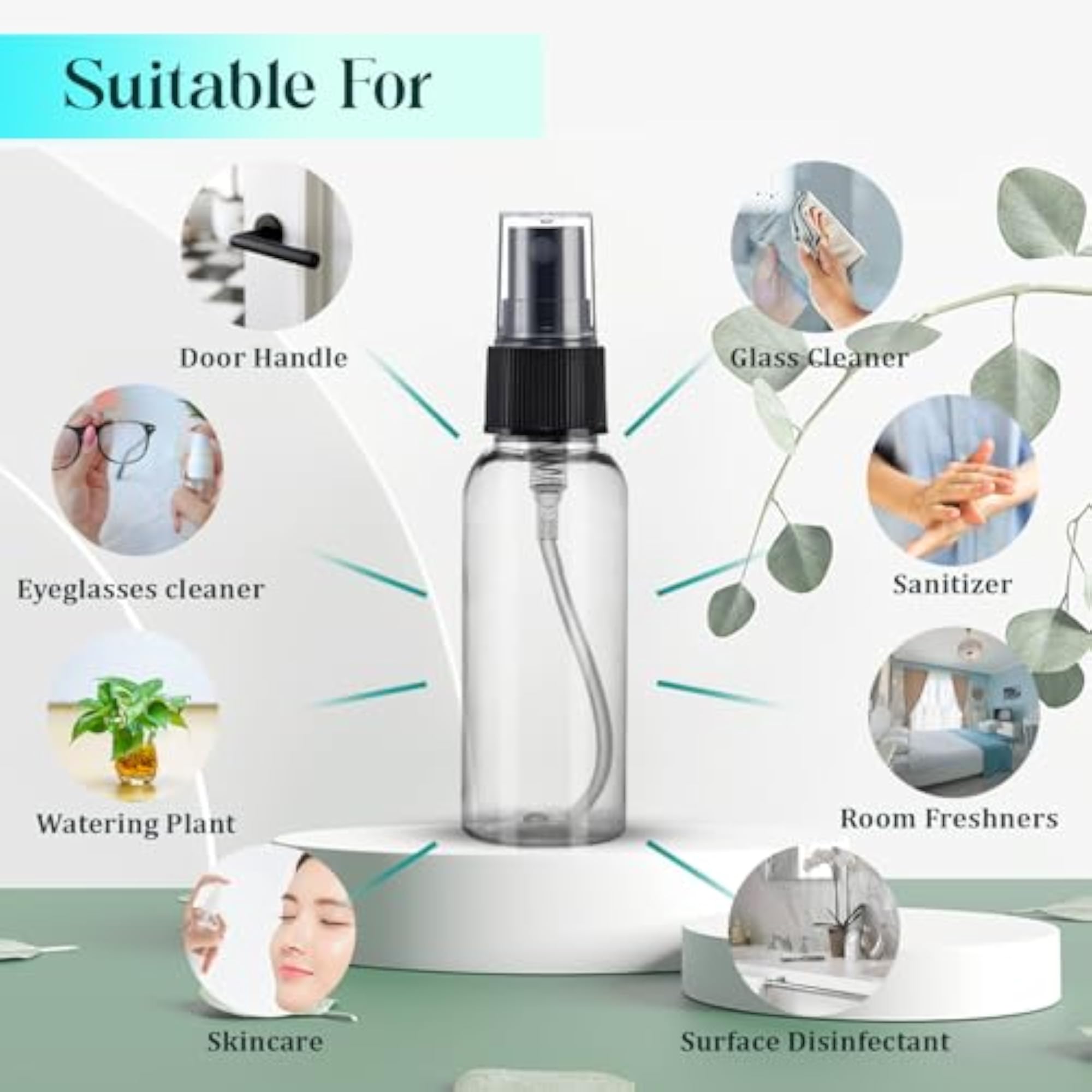 30ml Transparent Plastic Empty Fine Mist Spray Bottle