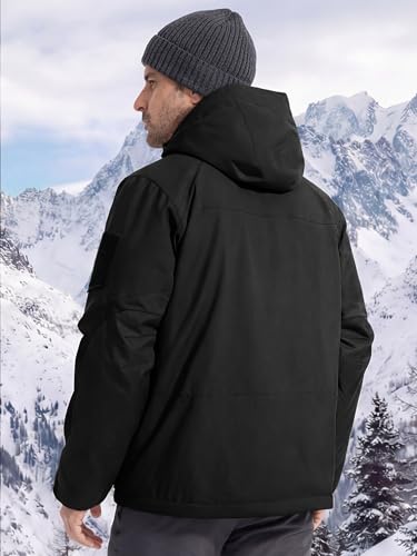 Image of FREE SOLDIER Men's Waterproof Ski Winter Jacket Warm Winter Snow Snowboard Coat with Multi Pockets Detachable Hood