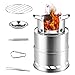 Powmag Outdoor kocher, Tragbar Kocher, Holzofen Tragbar, Campingkocher Outdoor Holzvergaser Klapp und Winddicht aus Edelstahl für Camping, BBQ, Picknick,Outdoor Backpacking