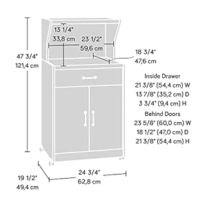 Sauder Microwave/Kitchen Cart, Modern Grey Finish Sauder MicrowaveKitchen Cart Modern Grey Finish