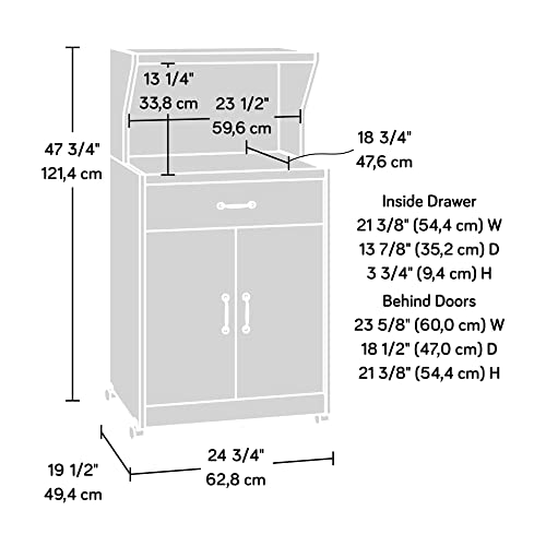 Sauder-MicrowaveKitchen-Cart-Modern-Grey-Finish Sauder MicrowaveKitchen Cart Modern Grey Finish