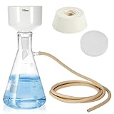 FOUR E'S SCIENTIFIC 1000mL Buchner Funnel Filtering Kit with Filter Flask, 100mm Ceramic Funnel, 1L Lab Borosilicate Glass Vacuum Flask, 100 Pcs Filter Paper, and Rubber Stopper Set