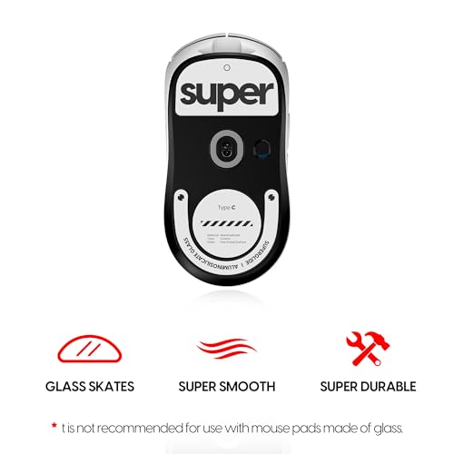 Image of Superglide Glass Mouse Skates for Logitech G Pro X Superlight 2 - Ultra Smooth Glide, Durable Glass Mouse Feet (Type-C, White)
