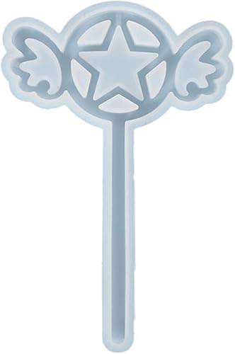 Miniatura 9 de Molde agitador de resina de varita de ángel, molde de arena movediza, moldes de resina de resina epoxi para manualidades, moldes colgantes de resina