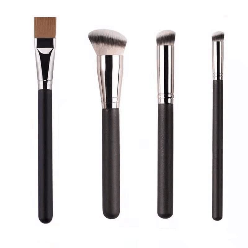 DULSPUE brocha maquillaje,brocha maquillaje fluido,brocha base maquillaje,Brocha de maquillaje de baile para mezclar base líquida, crema, polvo, rubor (4 piezas)
