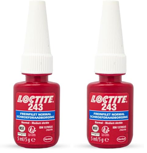 Image of Loctite 243 Threadlocker medium strength (blue) 5ml (Pack of 2)