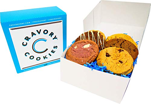 The Cravory: Freshly Baked Cookies - Adventurous Mix Variety Pack - 6 cookies, 2.0 oz. each - Assorted Flavors - Baked Fresh - Gourmet Dessert, Snack or Baked Goods - Individually Wrapped