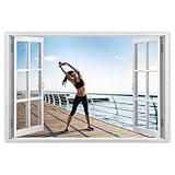  H8280M_WANS1B Sticker mural décoratif Motif matin jogging 120 x 80 cm