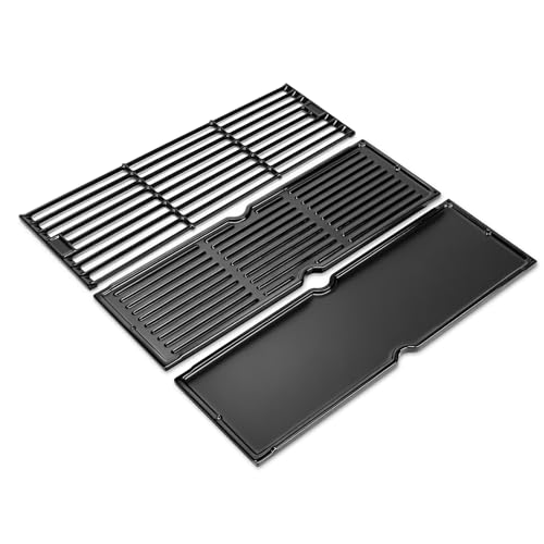 Utheer Porcelain Coated Cast Iron Grill Grates & Griddle for Char-Griller