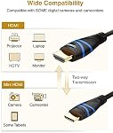 BlueRigger Mini HDMI to HDMI Cable (6FT/2M, 4K 60Hz HDR, 18Gbps High Speed, HDMI2.0 Cord, Ethernet, ARC) - Compatible with DSLR Camera, Camcorder, Graphics/Video Card, Raspberry Pi Zero W